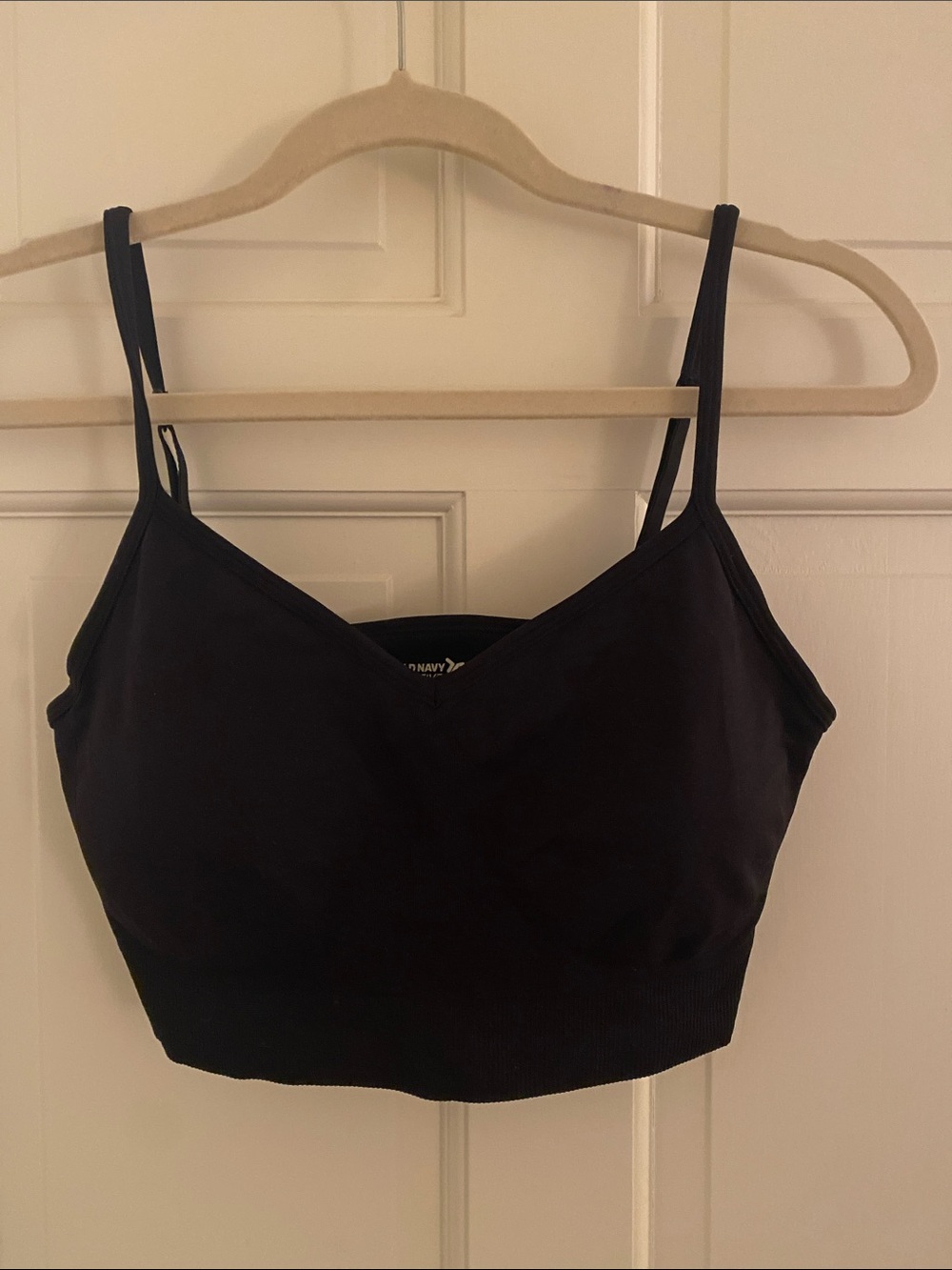 Old Navy Black Seamless Bralette Tank with Thin Straps